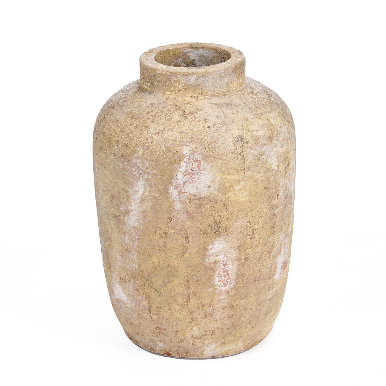 Beige vase on a white background