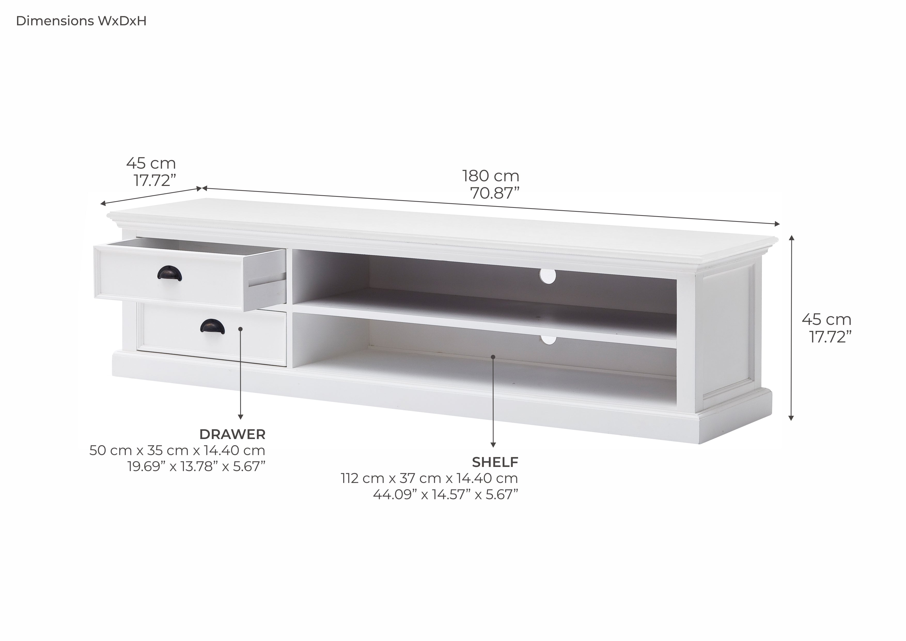 HALIFAX Cabinet 180 Dimensions