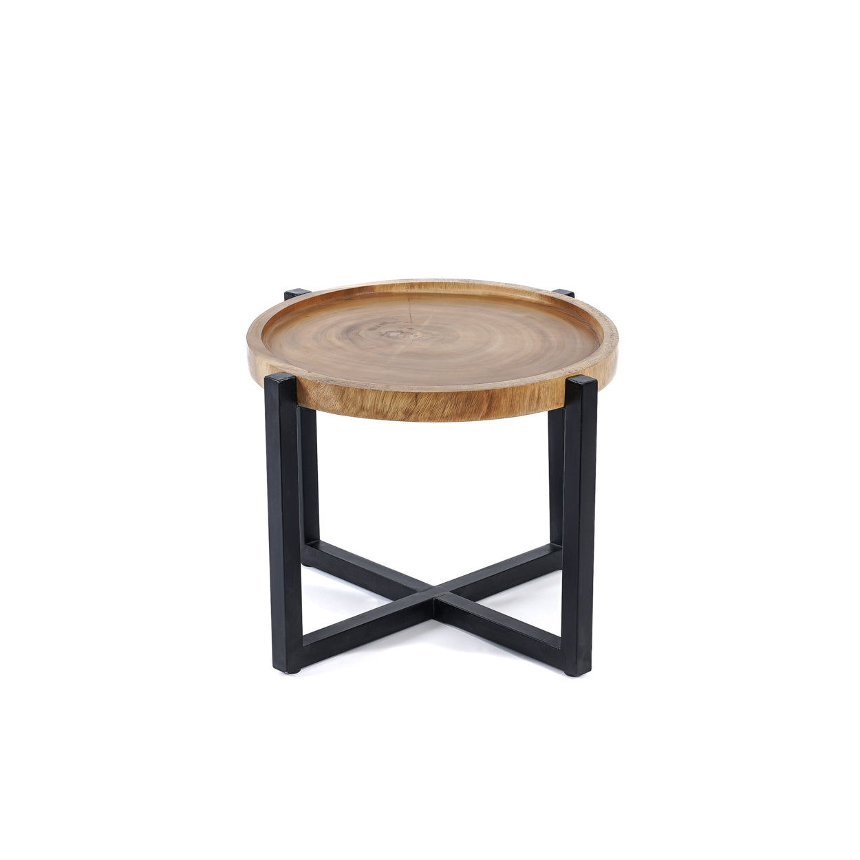 The RAIN TREE Side Table - Natural Black