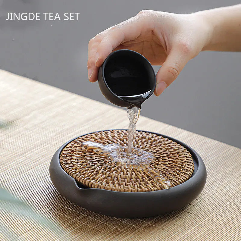 Hand-Woven Rattan Tea Tray