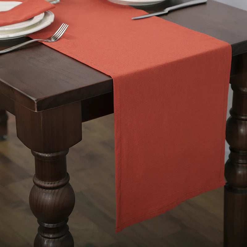 White Table Runner From Cotton Fabric