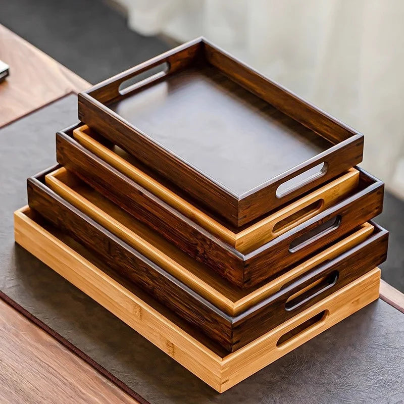Bamboo Tea Tray Retro Style