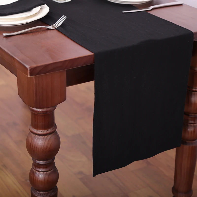 White Table Runner From Cotton Fabric