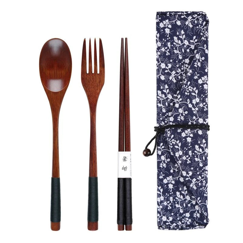 Japanese Style Wooden Cutlery Set