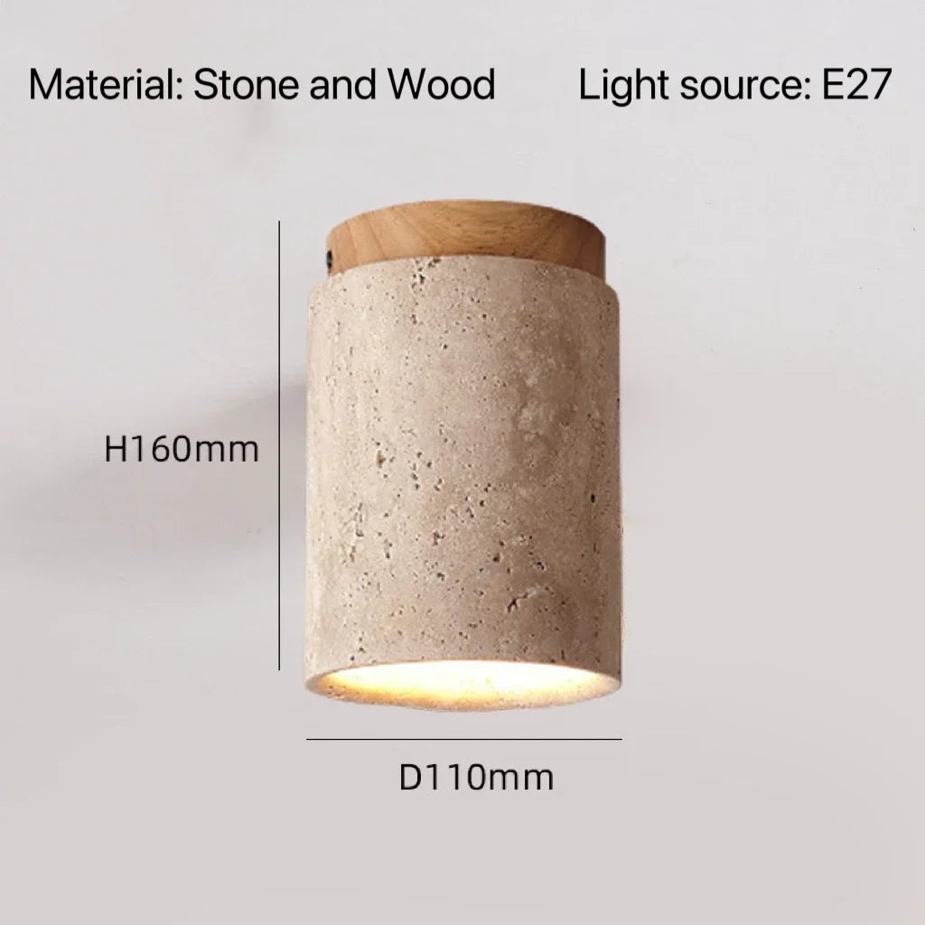 Modern Stone Travertine Ceiling Lamps Natural A