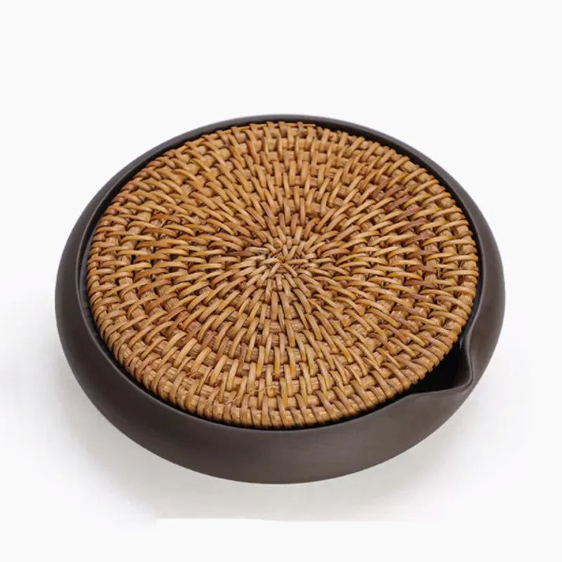 Hand-Woven Rattan Tea Tray