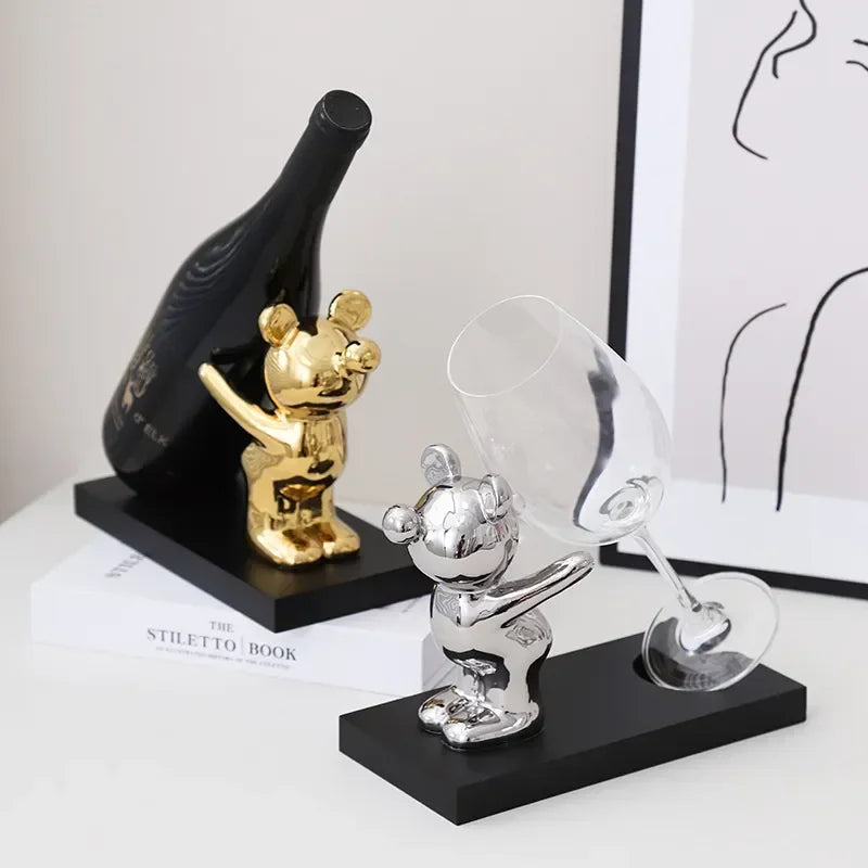 Ceramic Bear Wine Rack