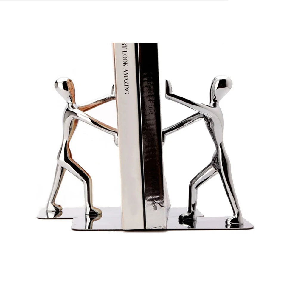 Decorative Metal Bookend Of 2 Man