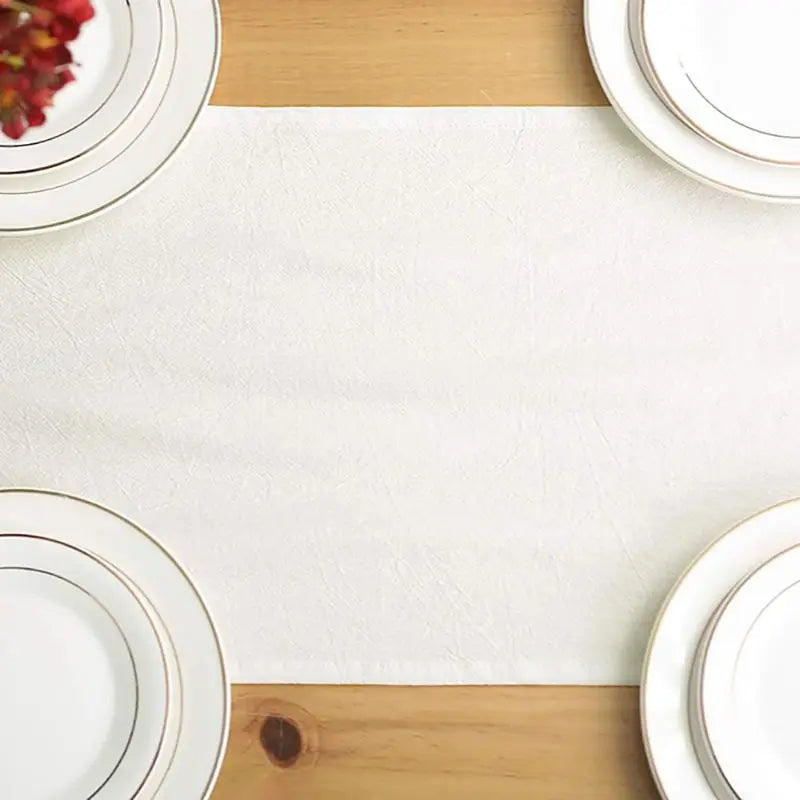 White Table Runner From Cotton Fabric