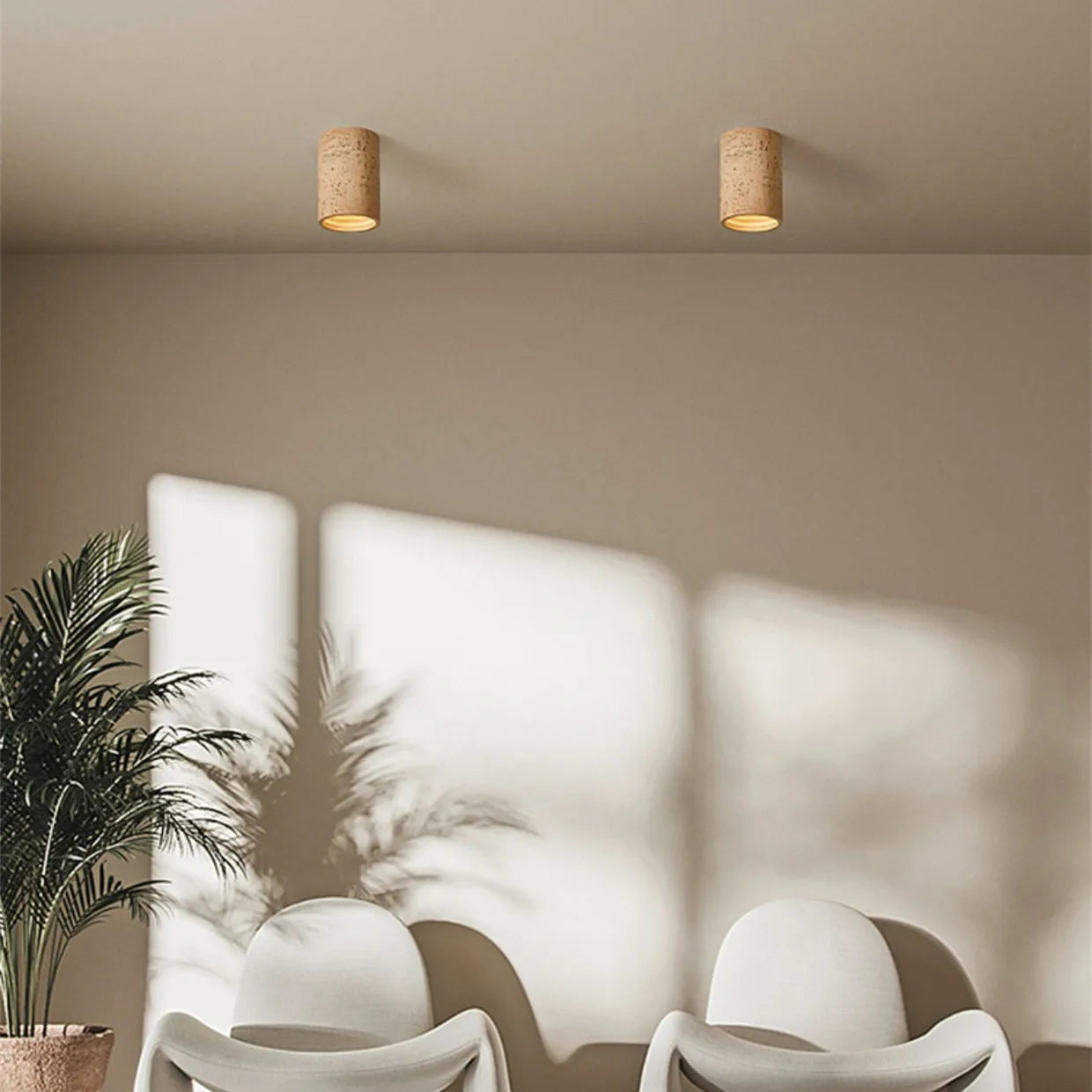 Square Ceiling Lamp From Stone for Living Room 3