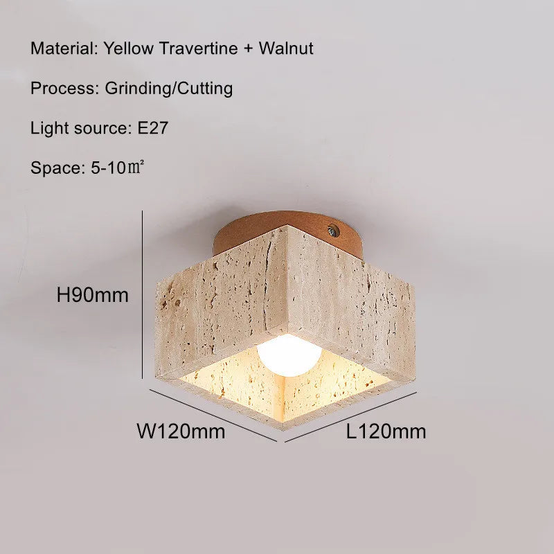 Square Ceiling Lamp From Stone for Living Room Option 2