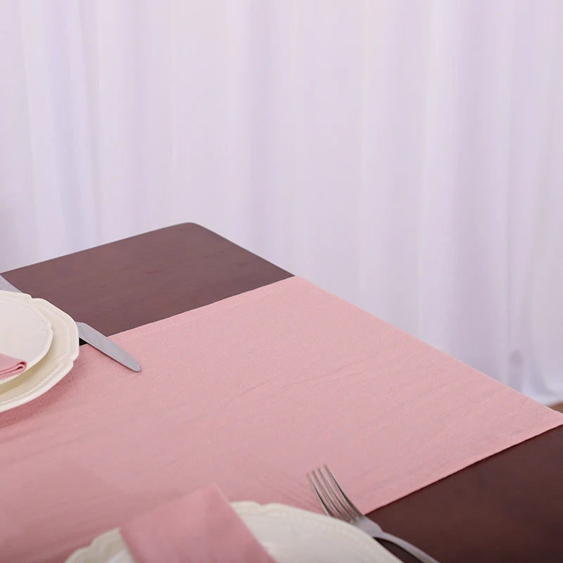 White Table Runner From Cotton Fabric