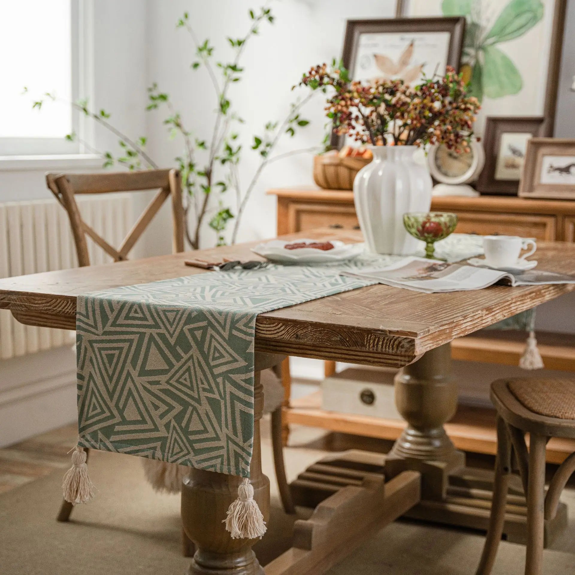 Nordic Geometric Table Runner