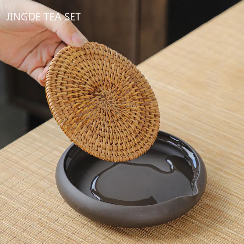 Hand-Woven Rattan Tea Tray