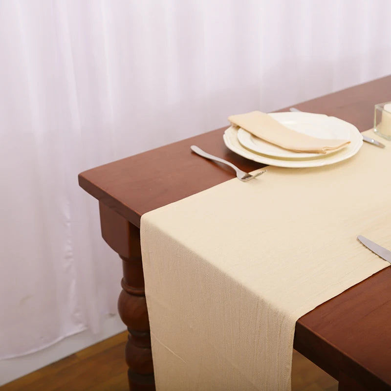 White Table Runner From Cotton Fabric