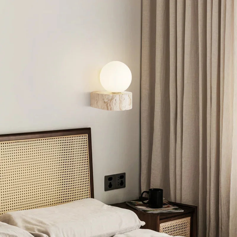 Japanese Style Natural Stone Wall Lamp 4