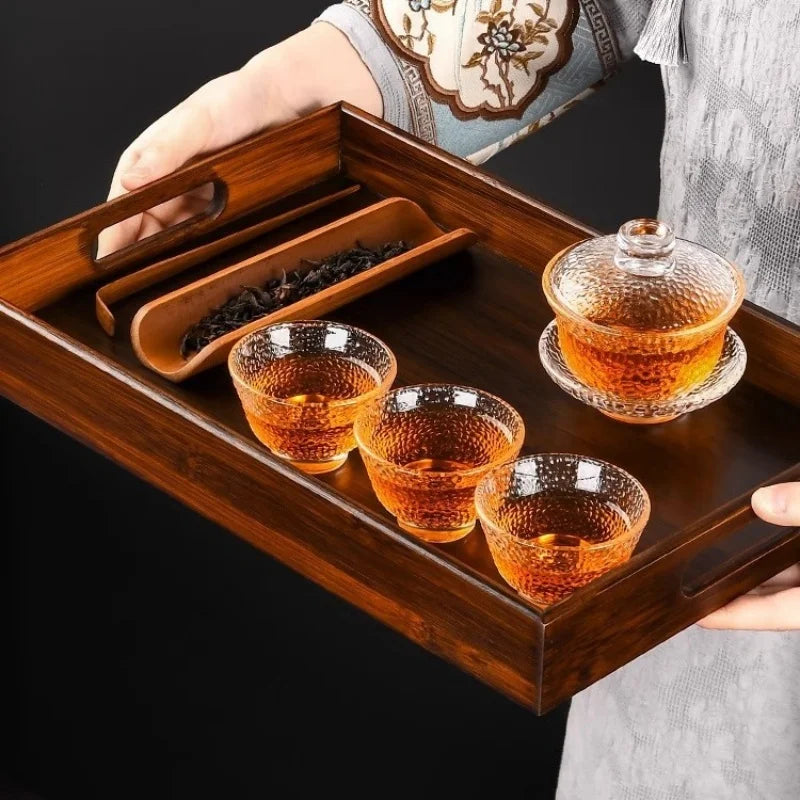 Bamboo Tea Tray Retro Style