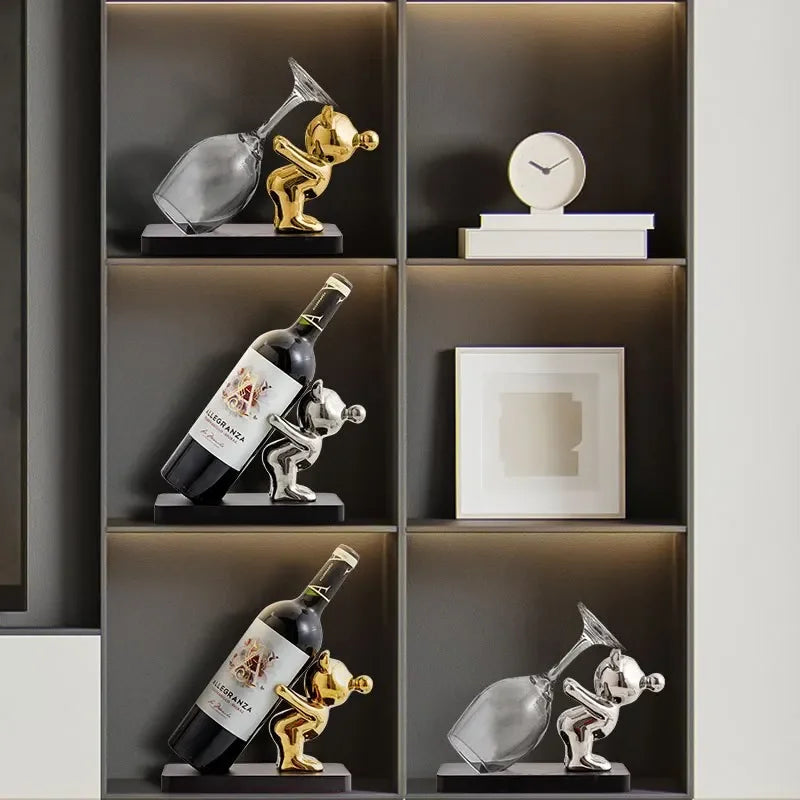 Ceramic Bear Wine Rack