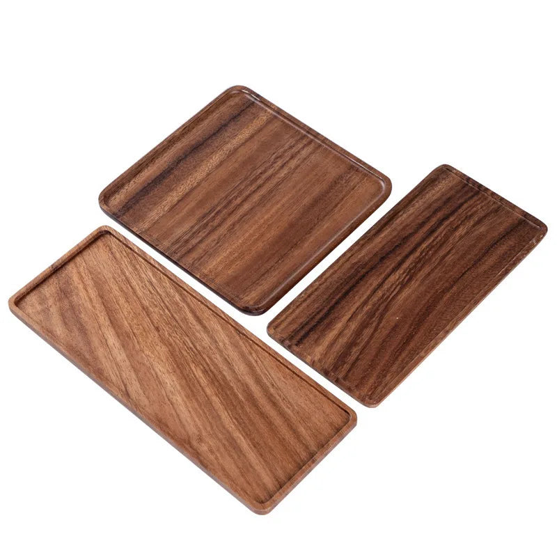 Walnut Wood Rectangular Tray For Tea
