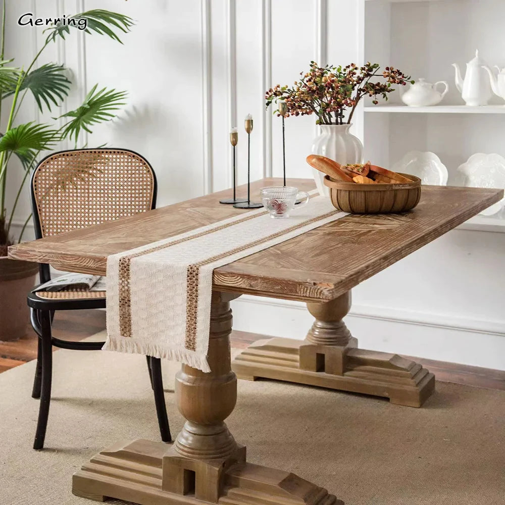 Vintage Table Runner With Pattern