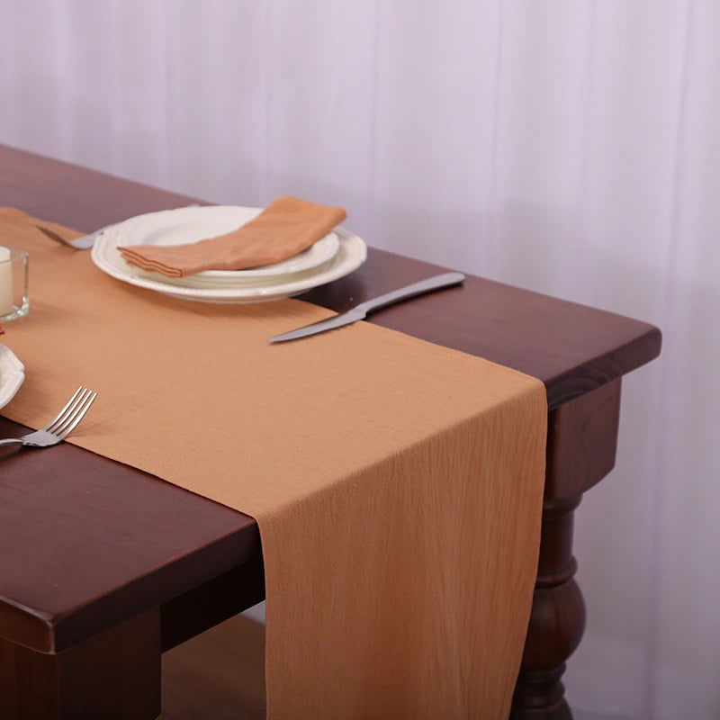 White Table Runner From Cotton Fabric