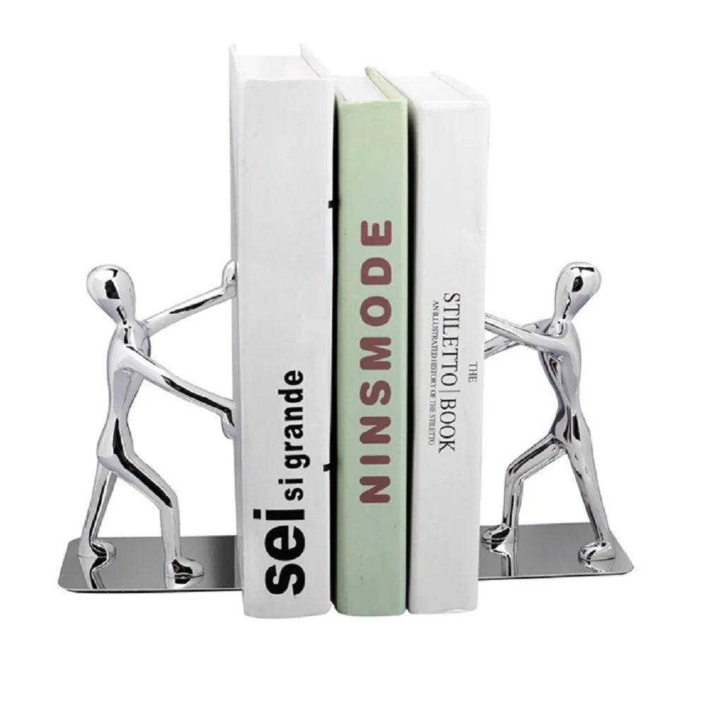 Decorative Metal Bookend Of 2 Man