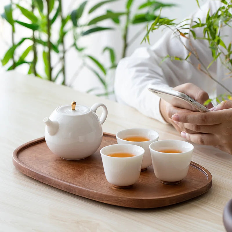 Walnut Wood Rectangular Tray For Tea