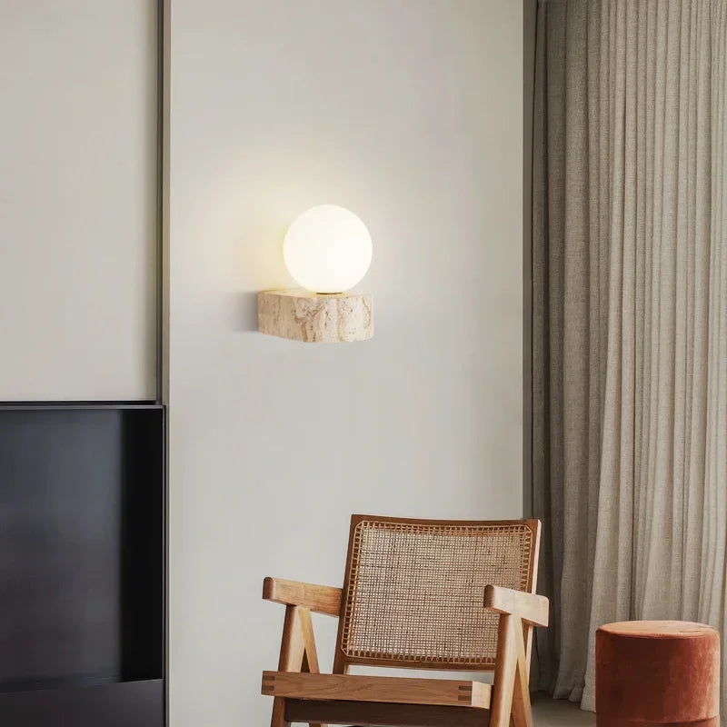Japanese Style Natural Stone Wall Lamp 2