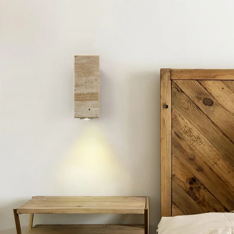 Wabi Sabi Wall Lamp From Travertine Stone 5