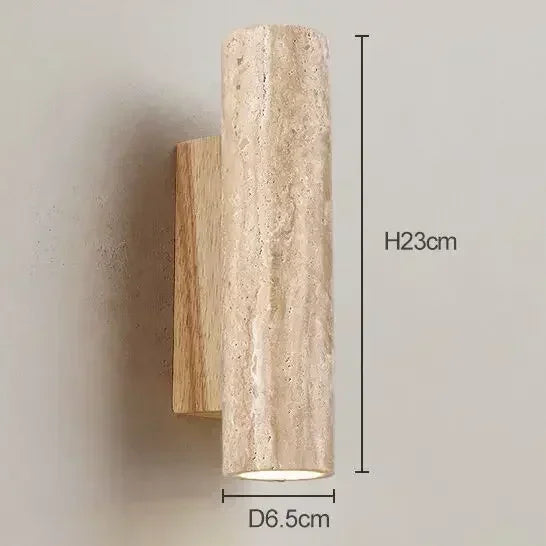 LED Wall Lamp Travertine Natural 23 cm