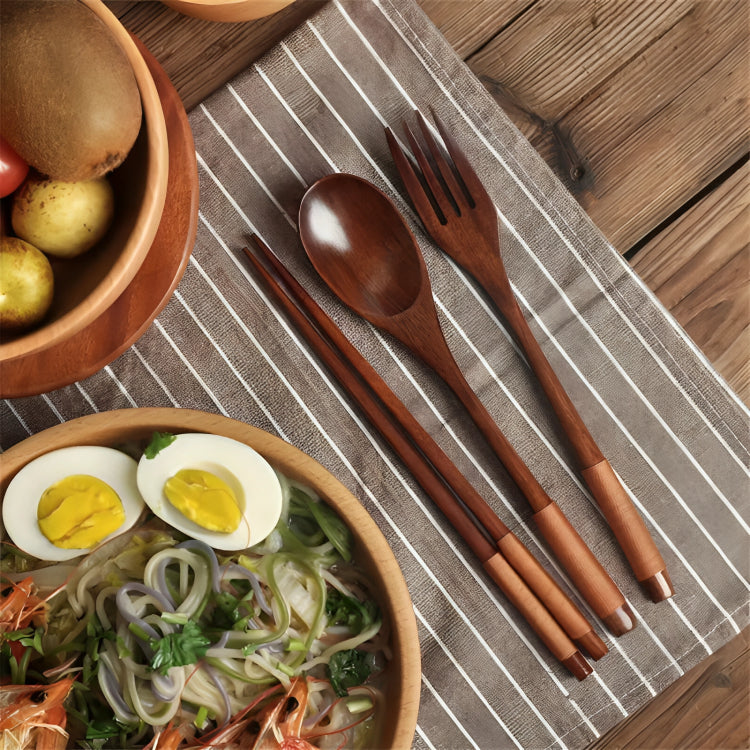 Japanese Style Wooden Cutlery Set