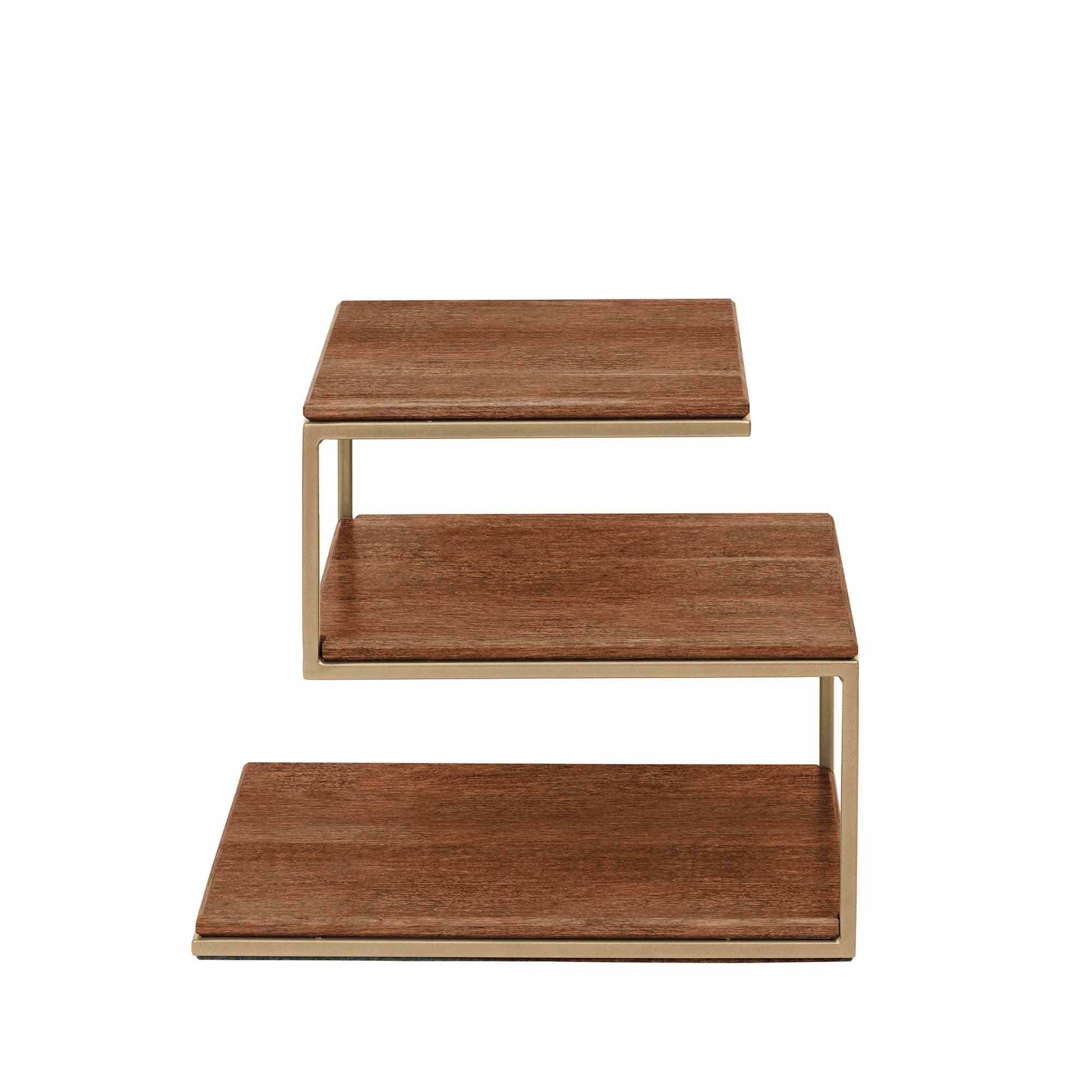 CUBE Layer Table, Beech Wood, Walnut Colour