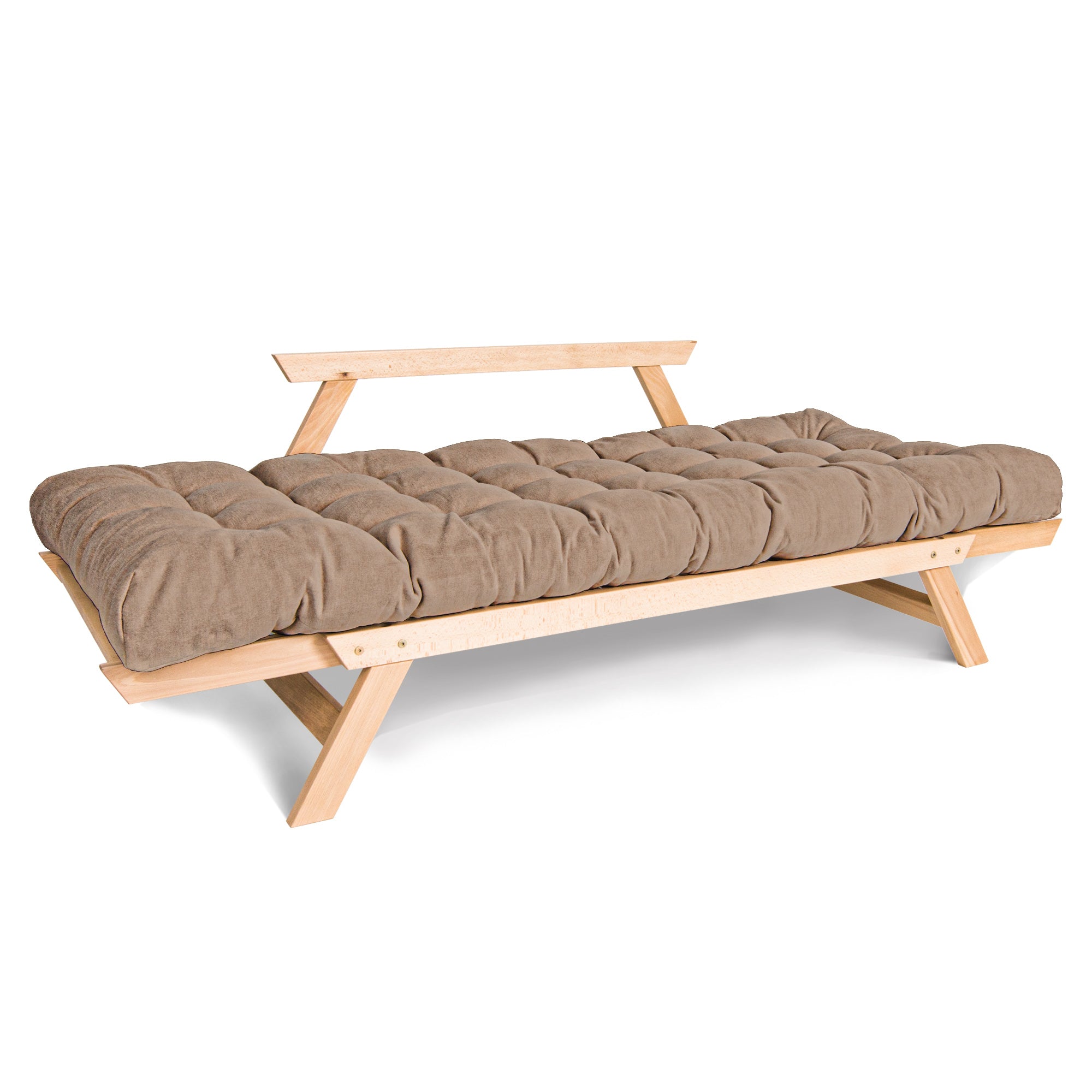 ALLEGRO Folding Sofa Bed, Beech Wood Frame, Natural