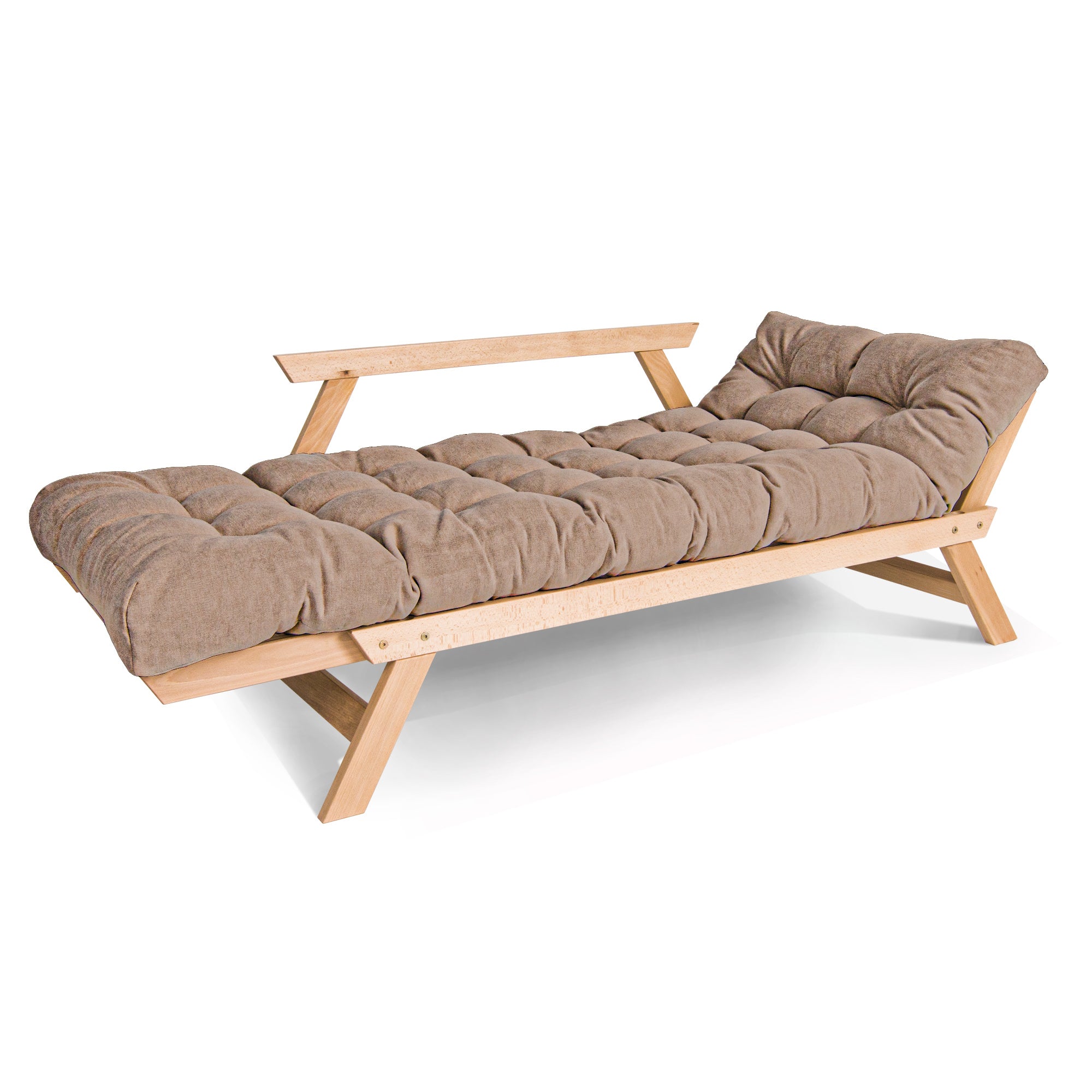 ALLEGRO Folding Sofa Bed, Beech Wood Frame, Natural