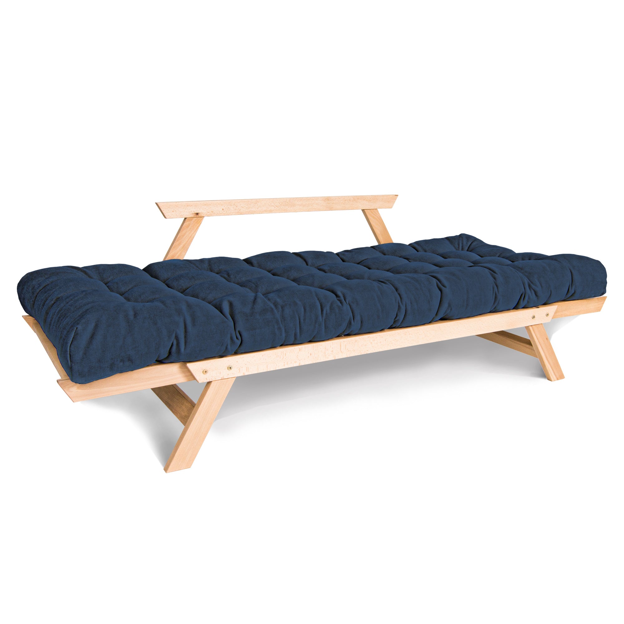 ALLEGRO Folding Sofa Bed, Beech Wood Frame, Natural
