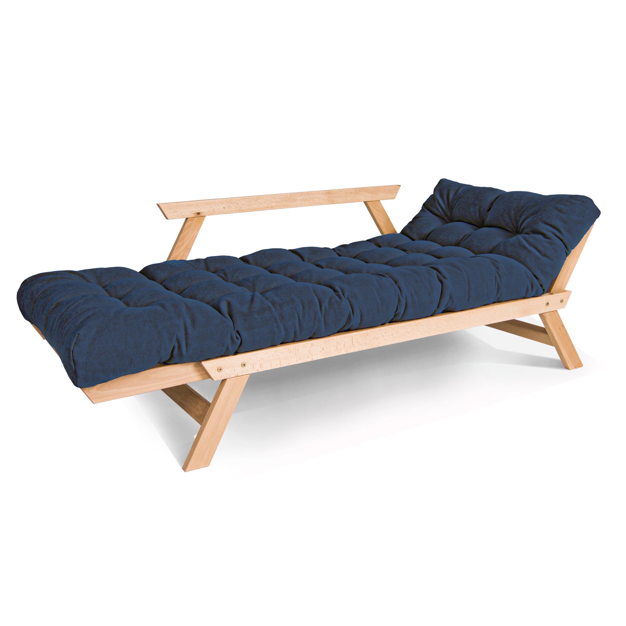 ALLEGRO Folding Sofa Bed, Beech Wood Frame, Natural