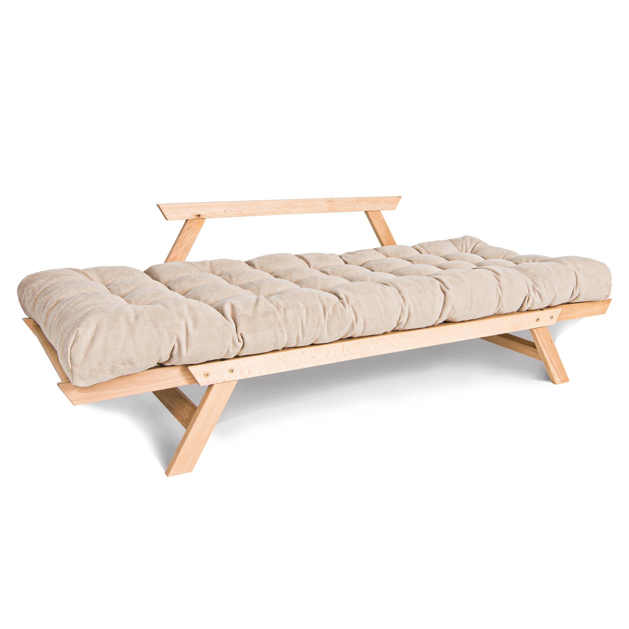 SALE ALLEGRO Folding Sofa Bed, Beech Wood Frame, Natural