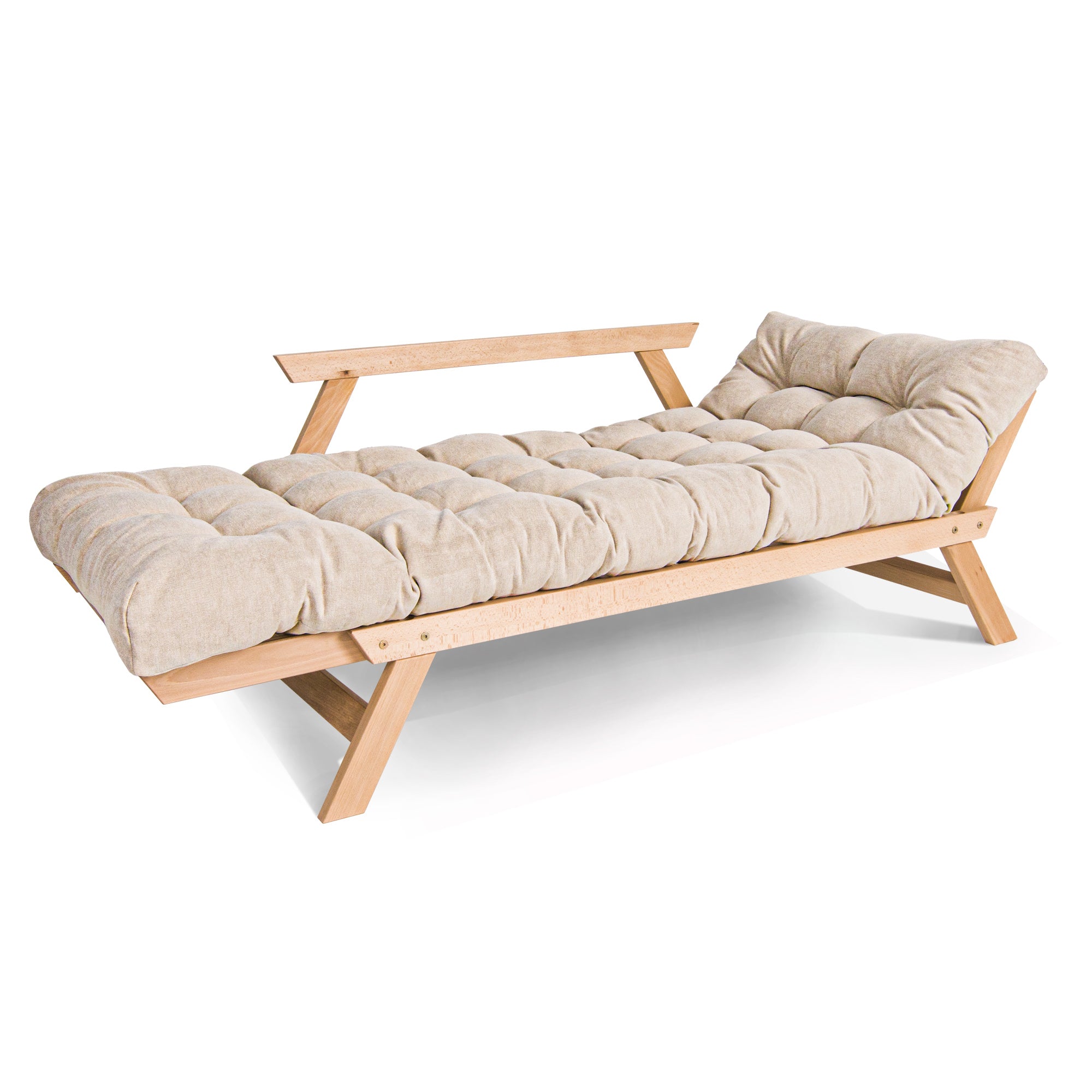 SALE ALLEGRO Folding Sofa Bed, Beech Wood Frame, Natural