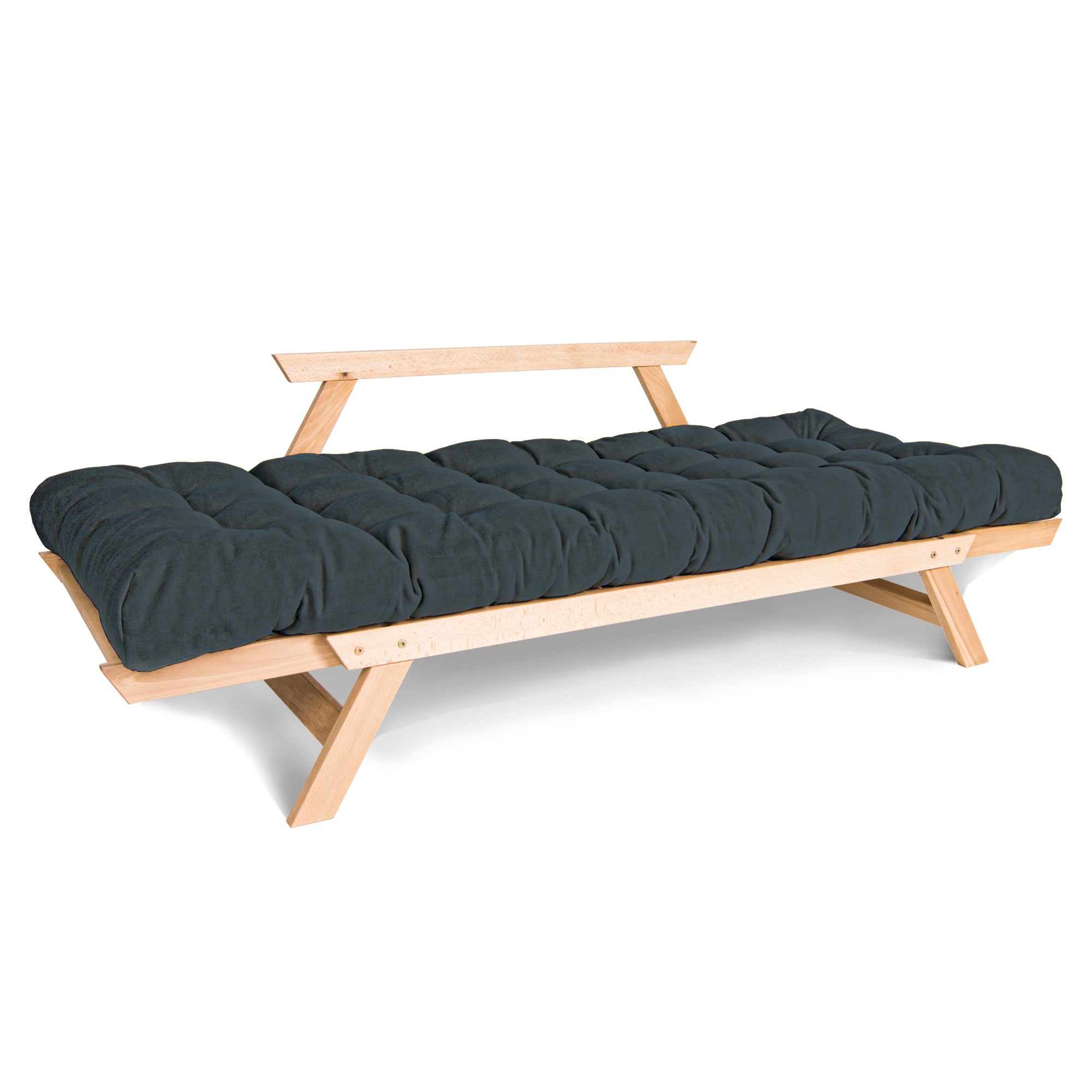 ALLEGRO Folding Sofa Bed, Beech Wood Frame, Natural