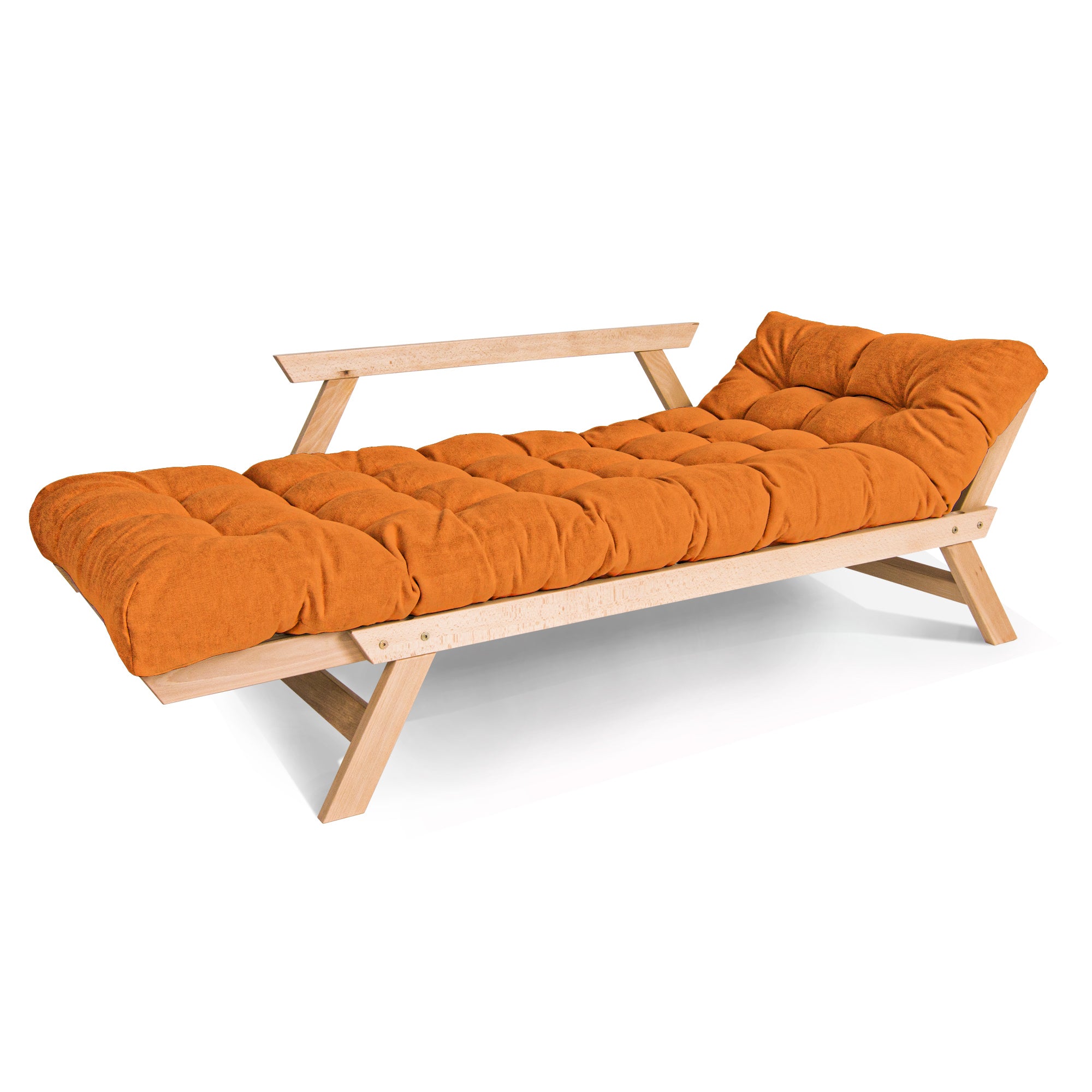 ALLEGRO Folding Sofa Bed, Beech Wood Frame, Natural