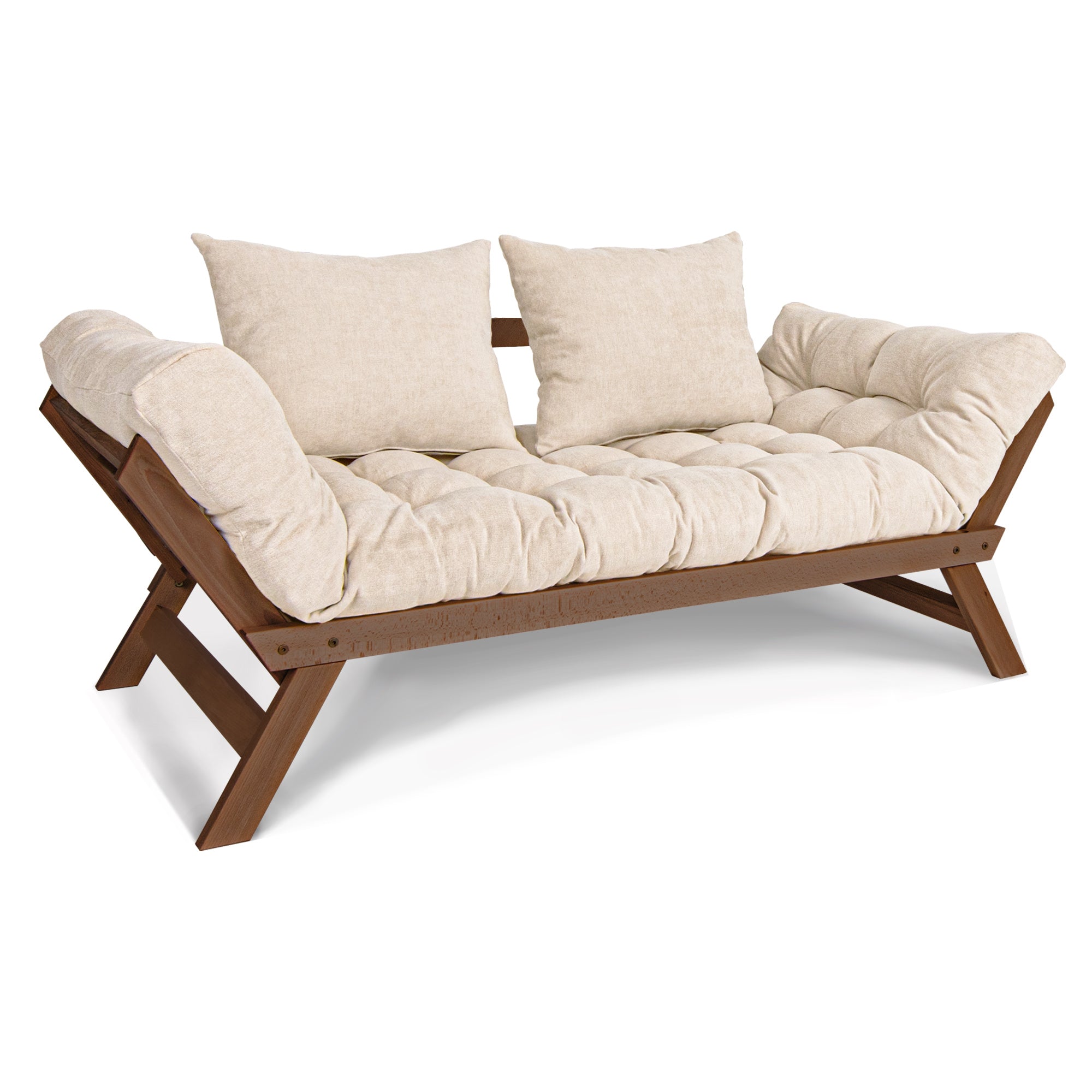 ALLEGRO Brown Futon Couch Comfort Meets Minimalism