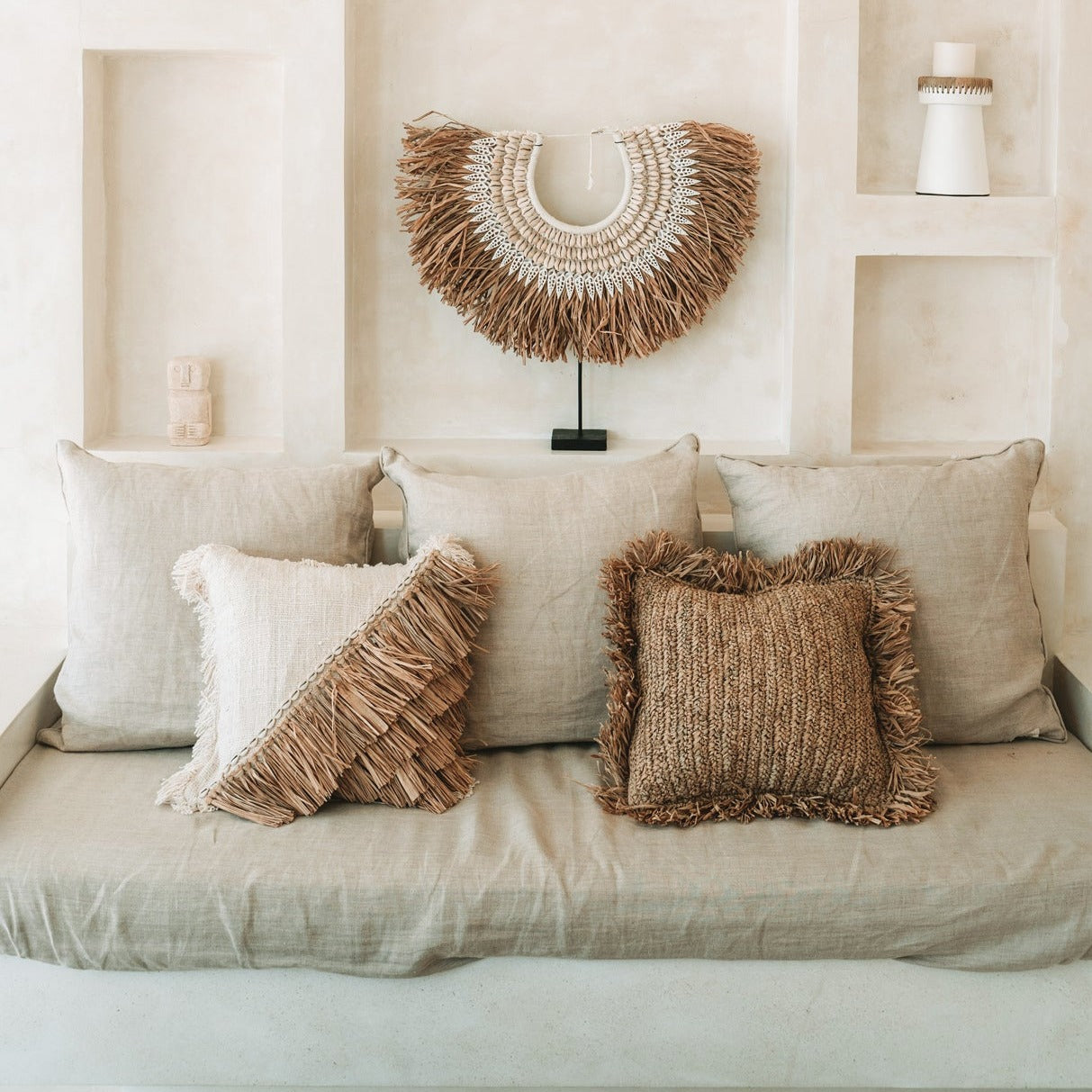 THE RAFFIA Cushion Cover interior view front