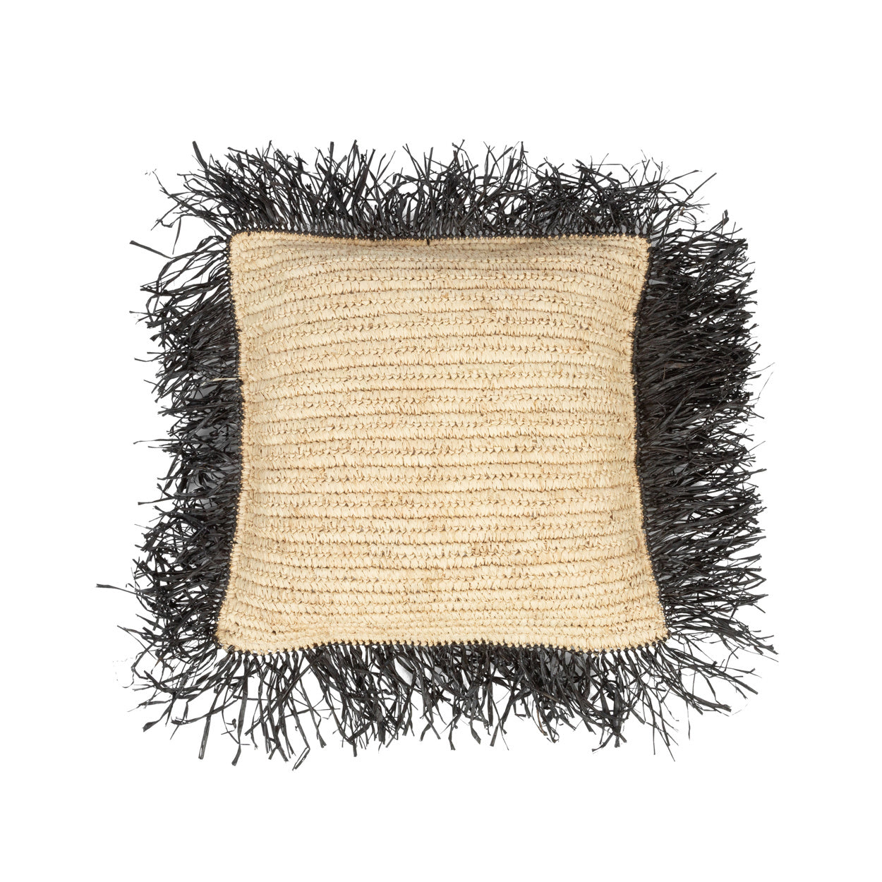 THE RAFFIA Cushion Cover front black-natural