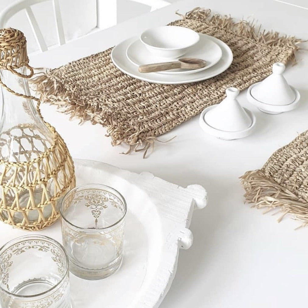 THE FRINGE RAFFIA Placemat Rectangular Natural interior view
