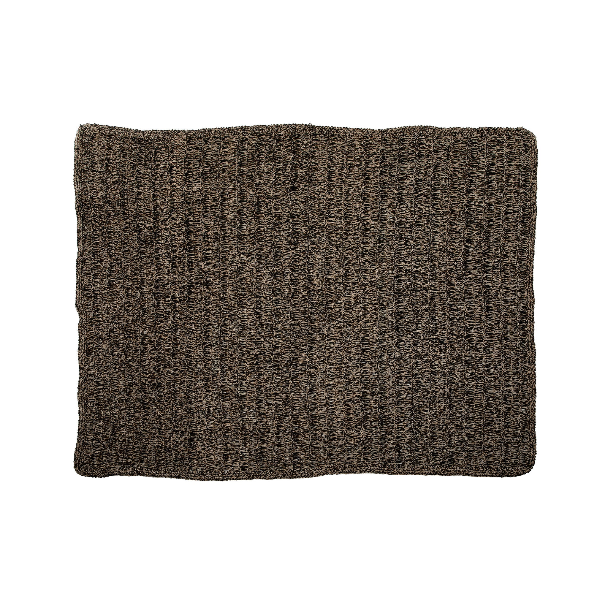 THE SEAGRASS Natural Black Carpet front view black
