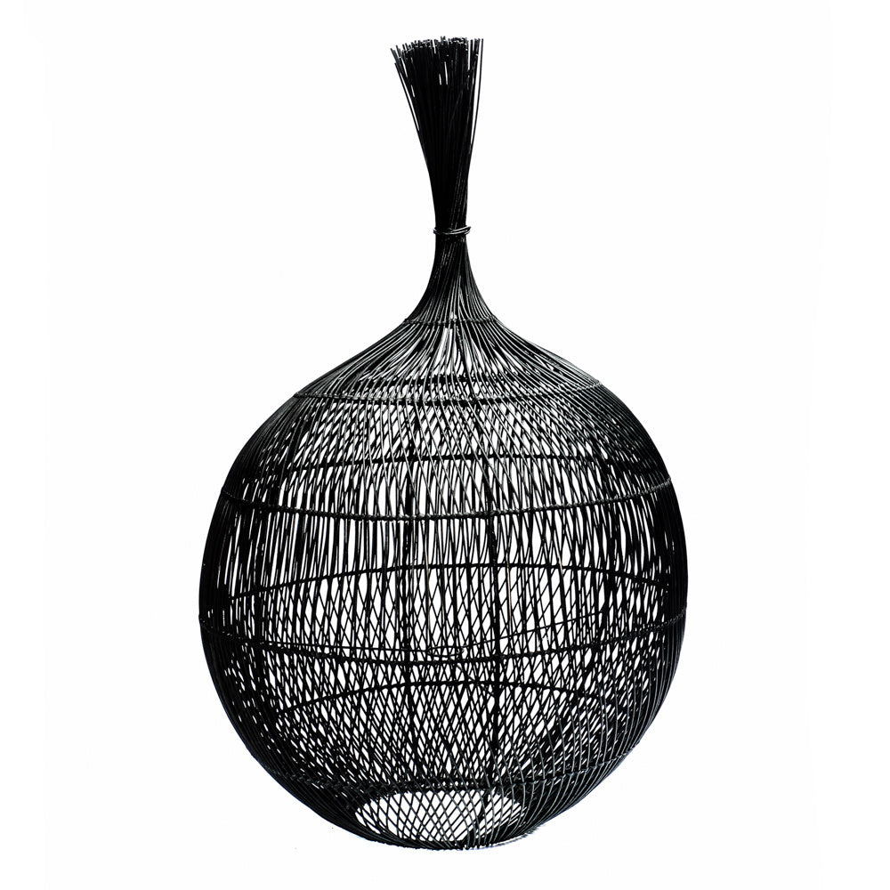 THE WONTON Floor Lamp Pendant Black FRONT VIEW