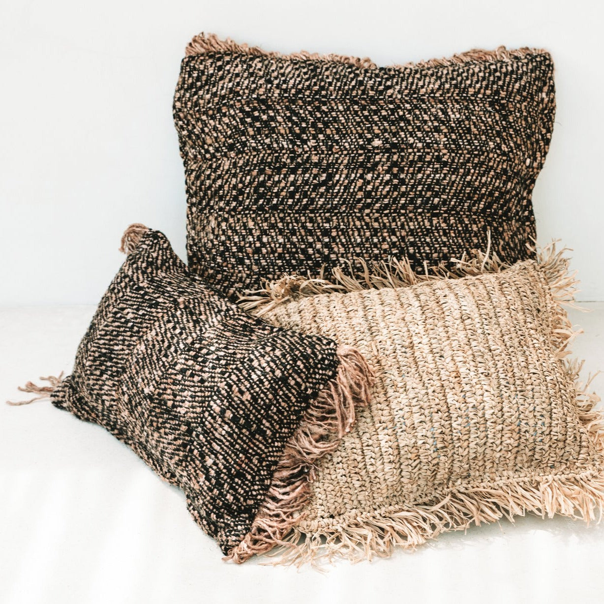 OH MY GEE Cushion Cover Black Cooper set, front view