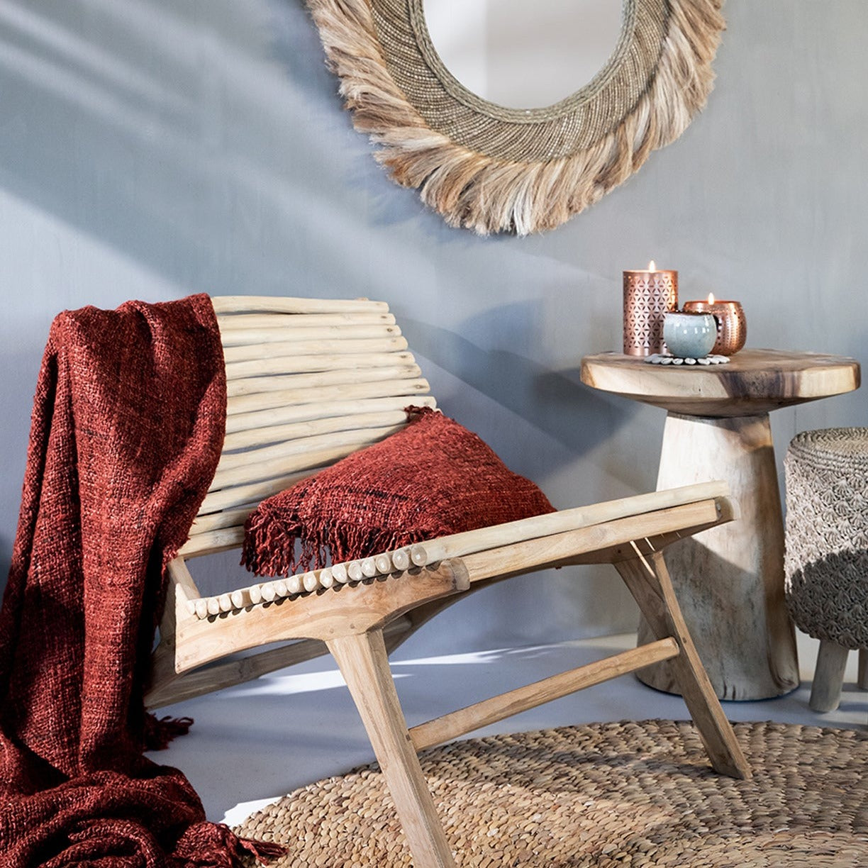 OH MY GEE Cushion Cover Cherry Red interior view