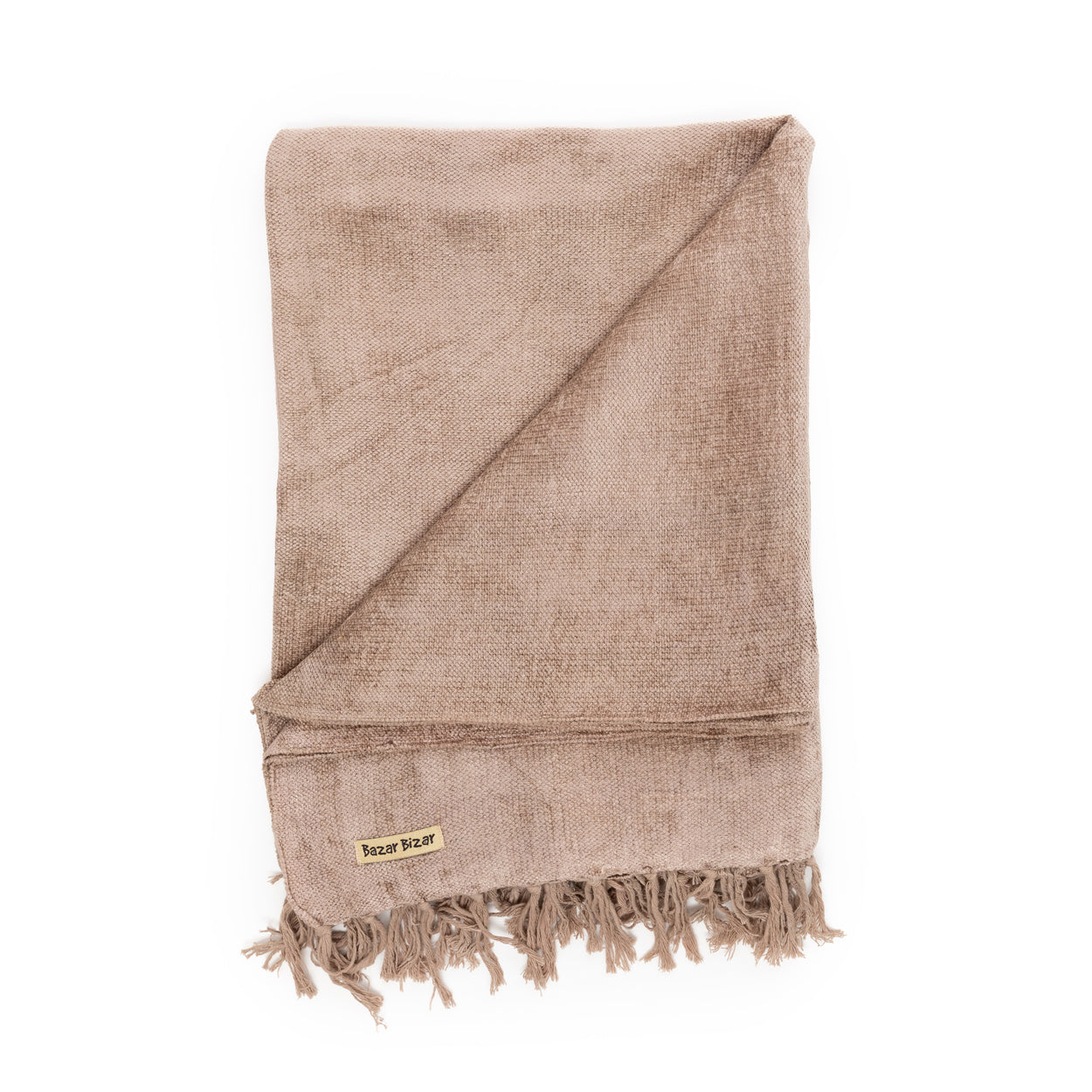 THE S'IL VOUS Plaid Concrete Velvet unfolded view