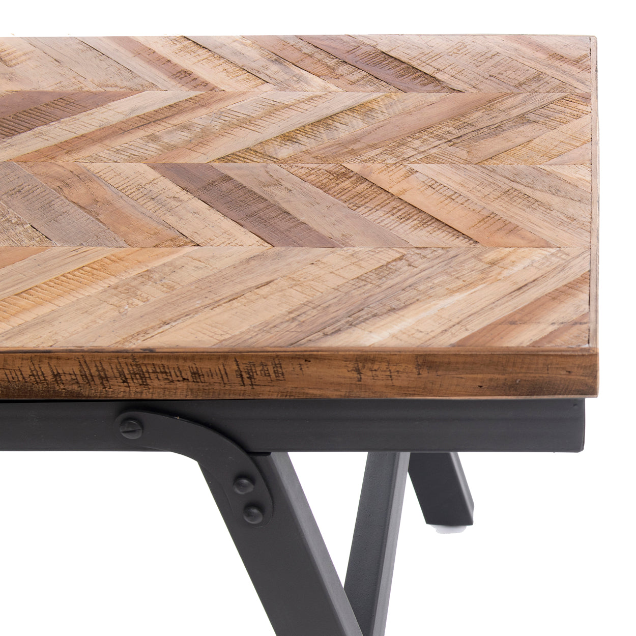 THE HERRINGBONE Market Table - Natural - 160 cm top macro view